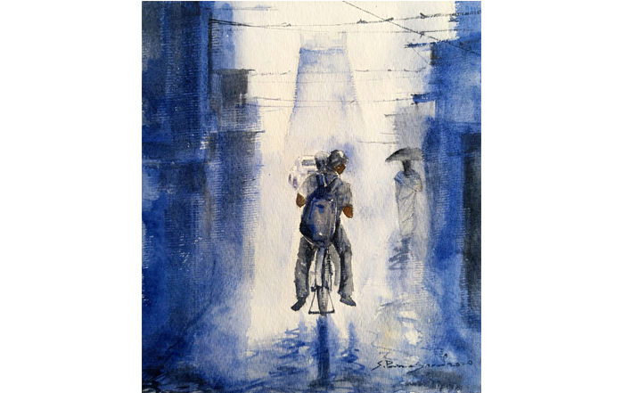 SP0026
Madras - a reflection - 26 
Watercolour on paper
11.8 x 10.2 inches
2020
Available